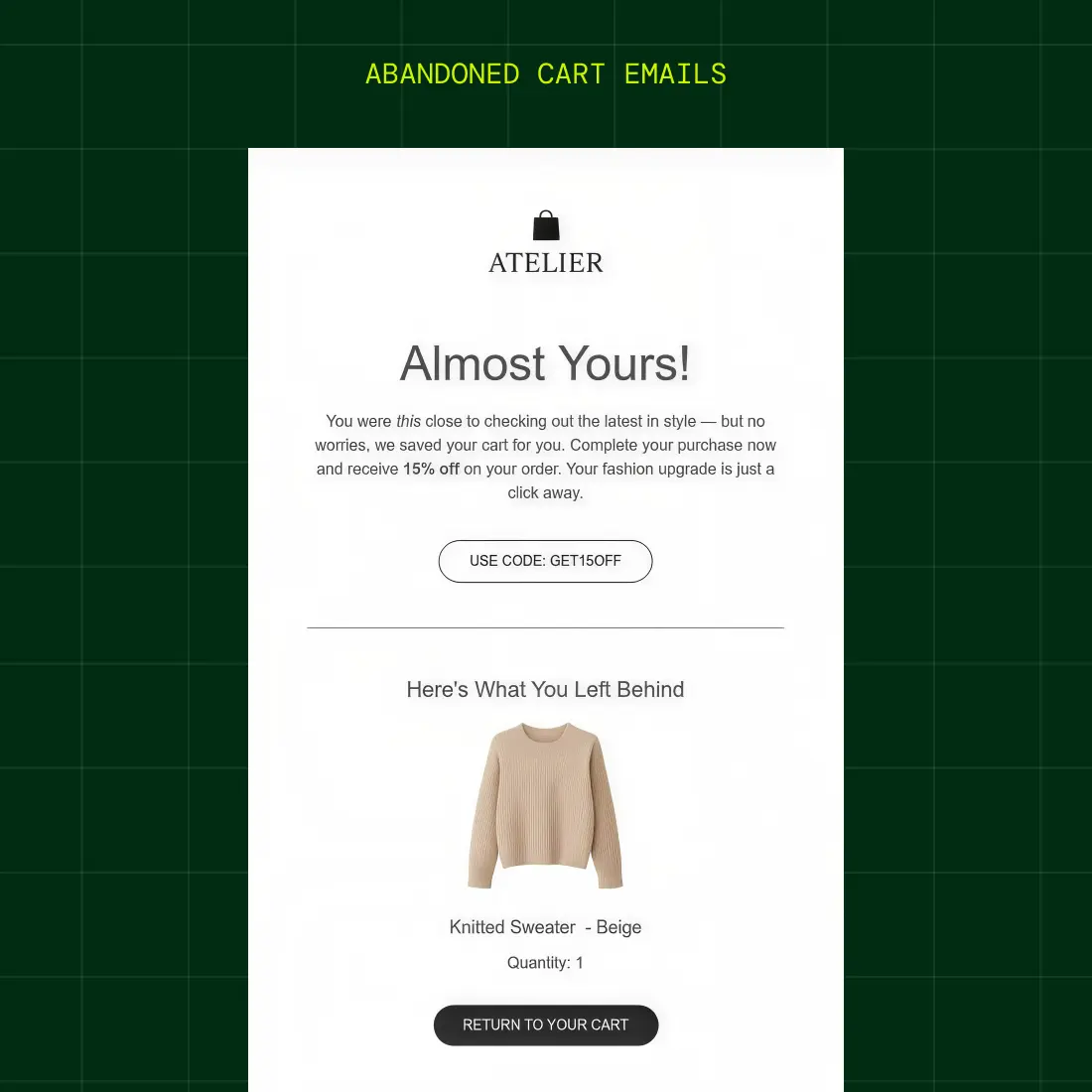 Email design: example 2