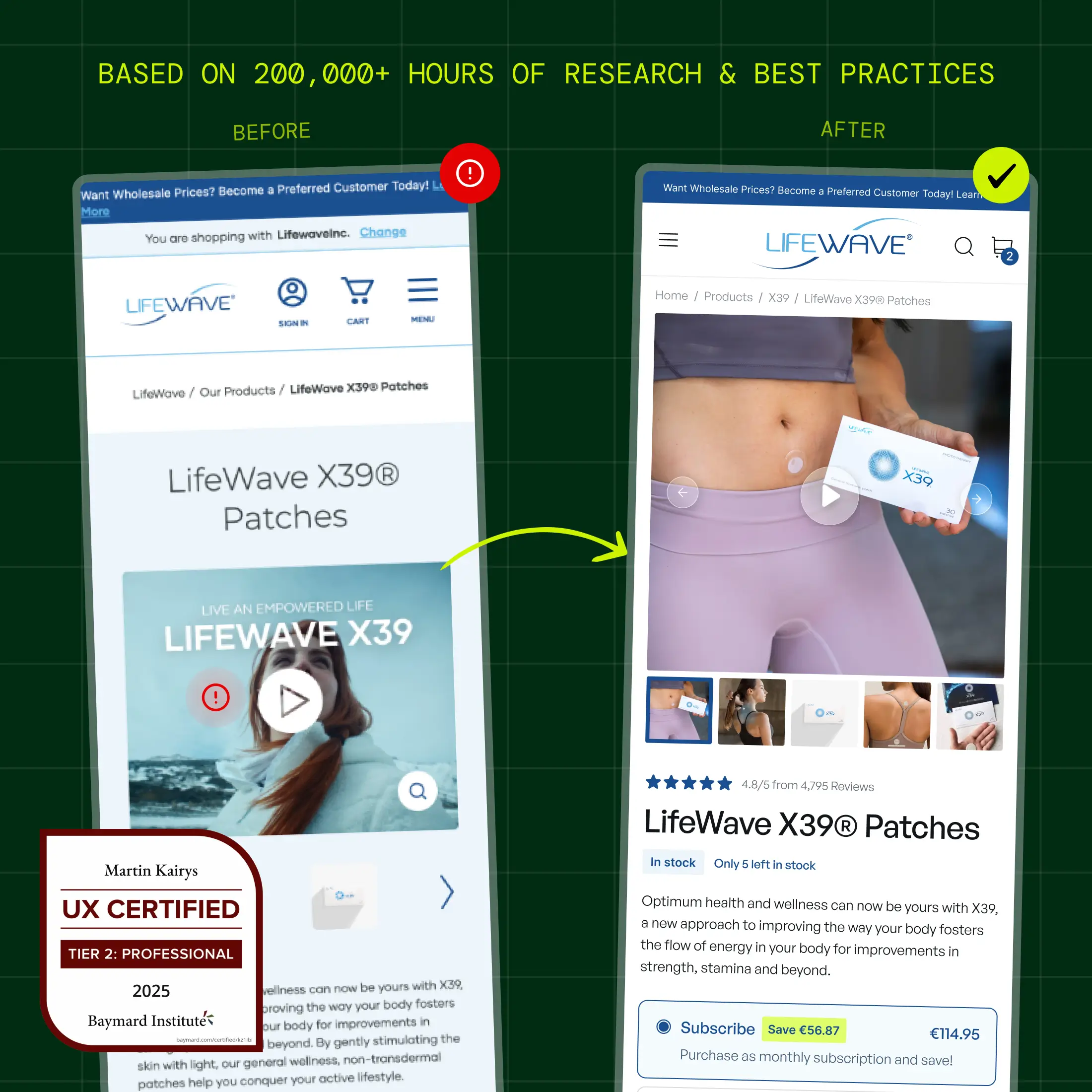 Product page redesign example 1