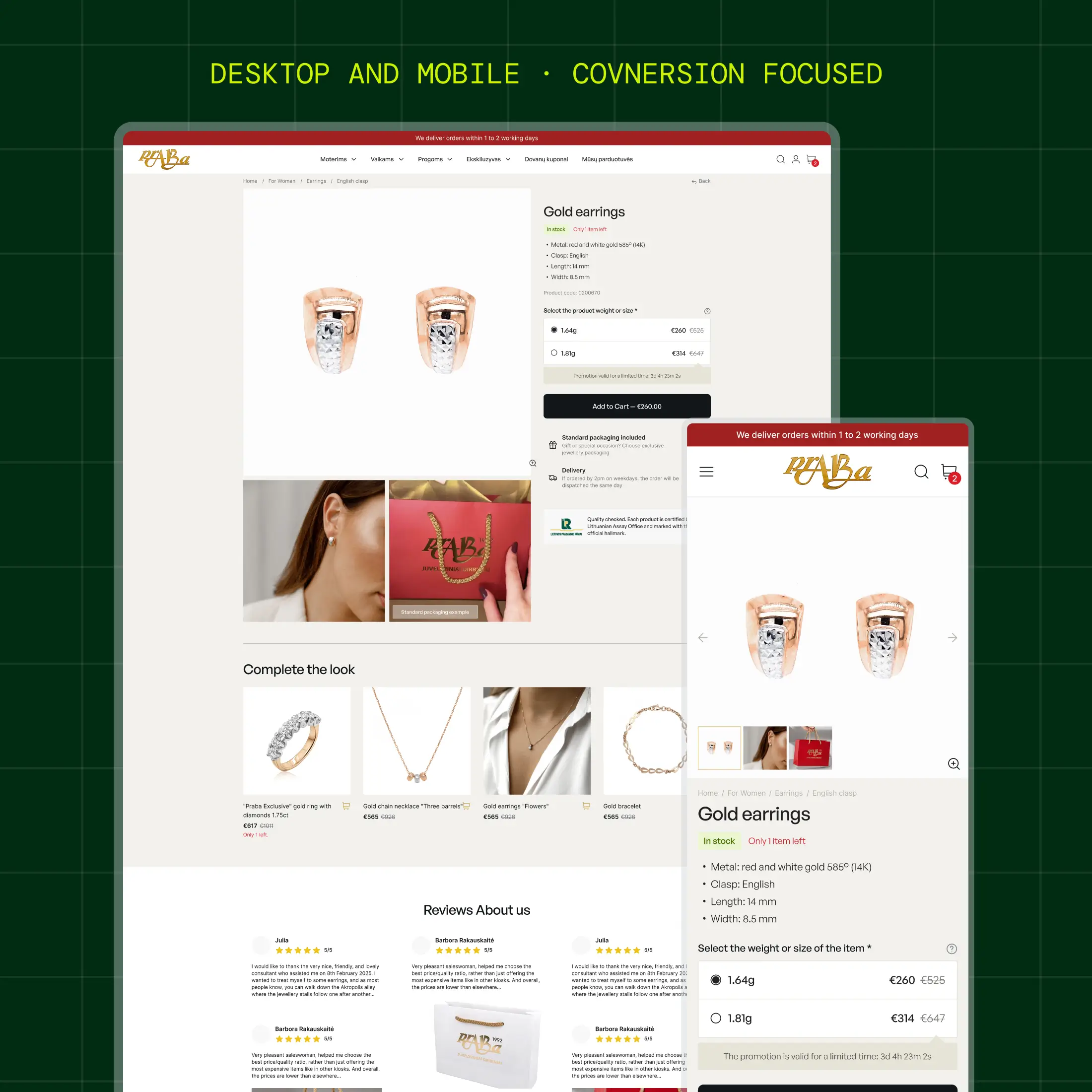 Product page redesign example 4